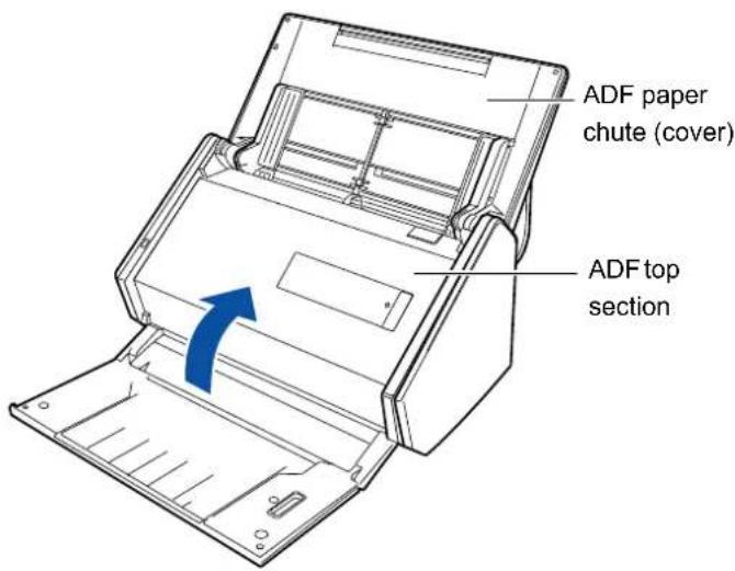 FUJITSU ScanSnap iX500 - Close the ADF top section. - 1