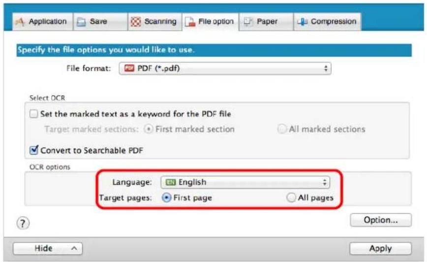 FUJITSU ScanSnap iX500 - Specify the text recognition option. - 1
