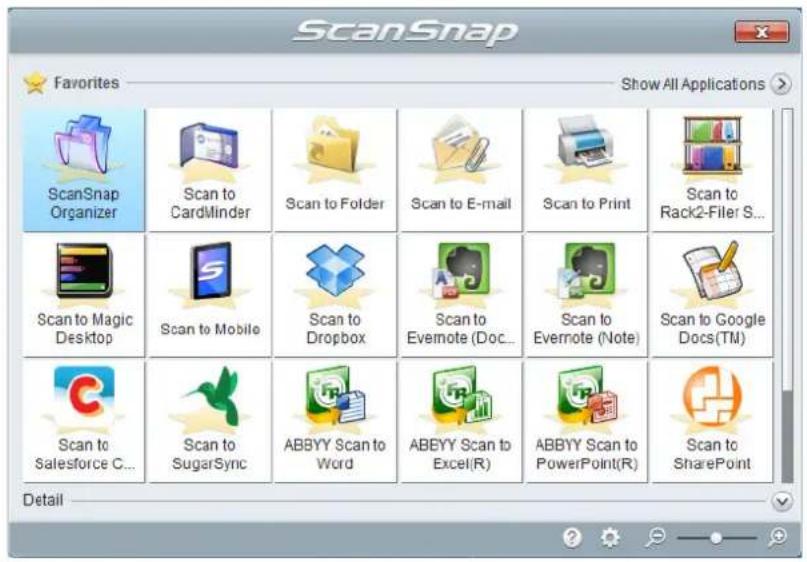 FUJITSU ScanSnap iX500 - Quick Menu - 1