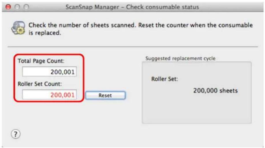 FUJITSU ScanSnap iX500 - Check the status of each consumable. - 1