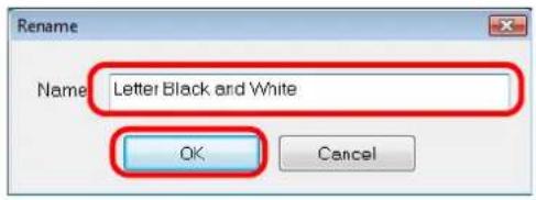 FUJITSU ScanSnap iX500 - Type in a new name, and click the [OK] button. - 1