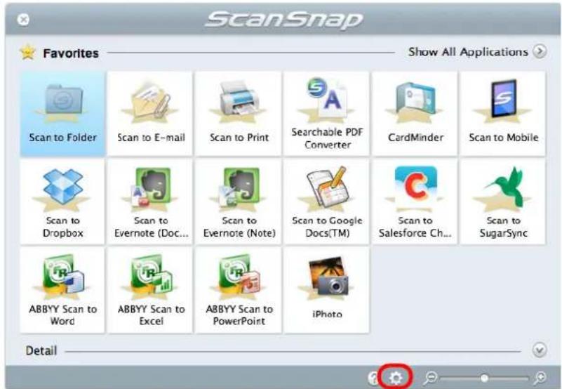 FUJITSU ScanSnap iX500 - Click in the Quick Menu. - 1