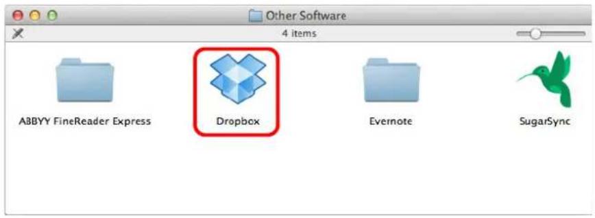 FUJITSU ScanSnap iX500 - Double-click the [Dropbox] icon. - 1