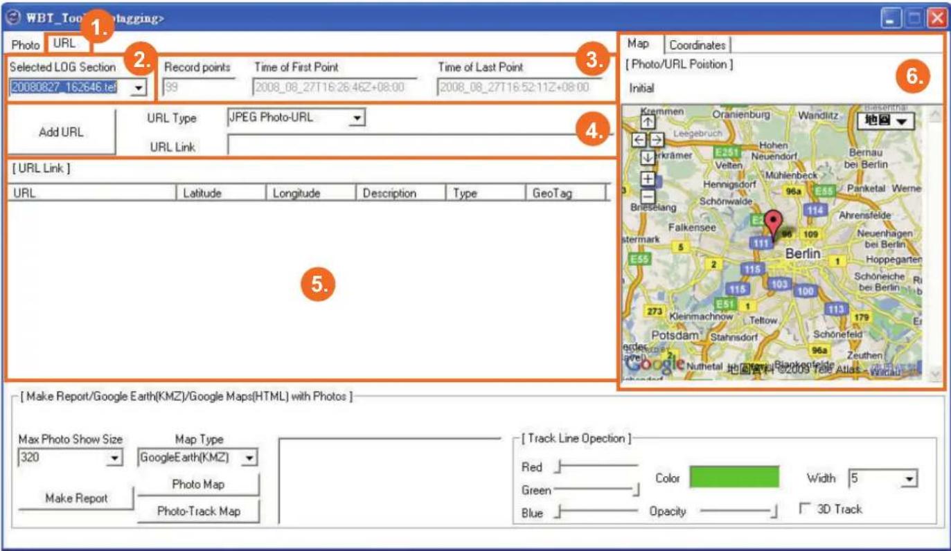 Wintec WBT-202 - Combine URL (web picture or video link) with track - 1