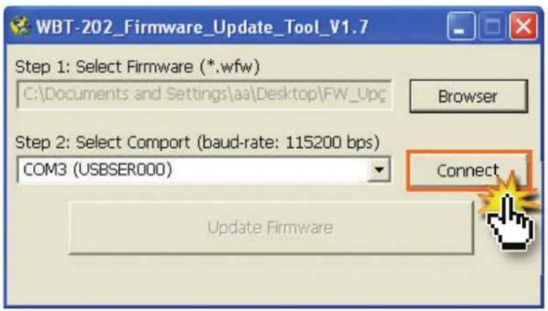 Wintec WBT-202 - Select a COM Port. - 1
