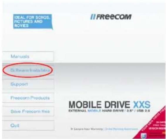 FREECOM Mobile Drive XXS 3.0 - Software installatie PC - 1