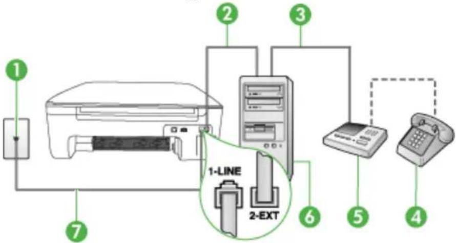 HP OfficeJet 4500 Wireless - Achteraanzicht van het apparaat - 1