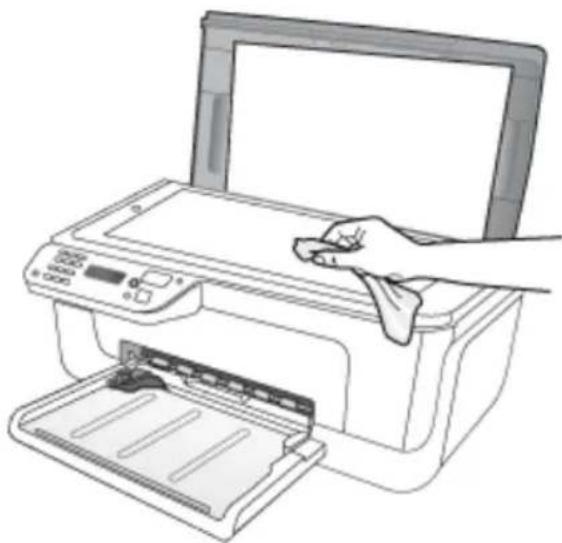 HP OfficeJet 4500 Wireless - De glasplaat van de scanner reinigen - 1