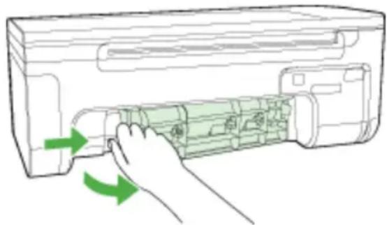 HP OfficeJet 4500 Wireless - Een papierstoring in de achterklep verhelpen - 1
