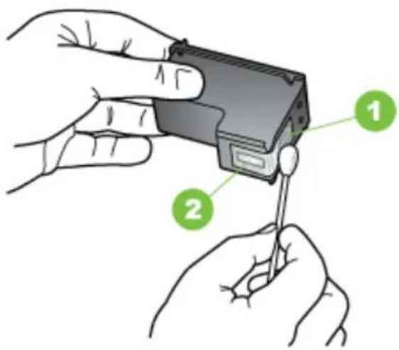 HP OfficeJet 4500 Wireless - De contactpunten van de printcartridge reinigen - 2