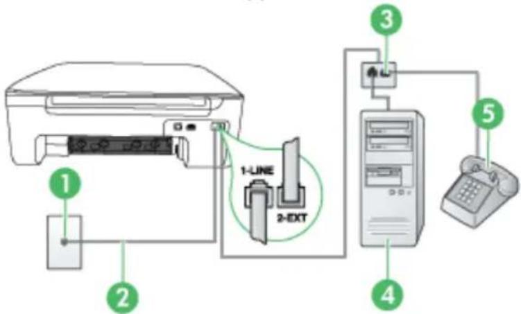 HP OfficeJet 4500 Wireless - Achteraanzicht van het apparaat - 1