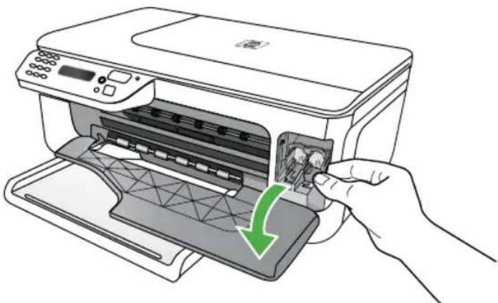 HP OfficeJet 4500 Wireless - U vervangt de printcartridges als volgt: - 1