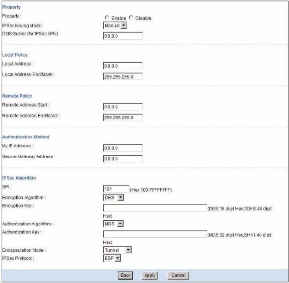 ZYXEL NBG5715 - Configuring Manual Key - 1