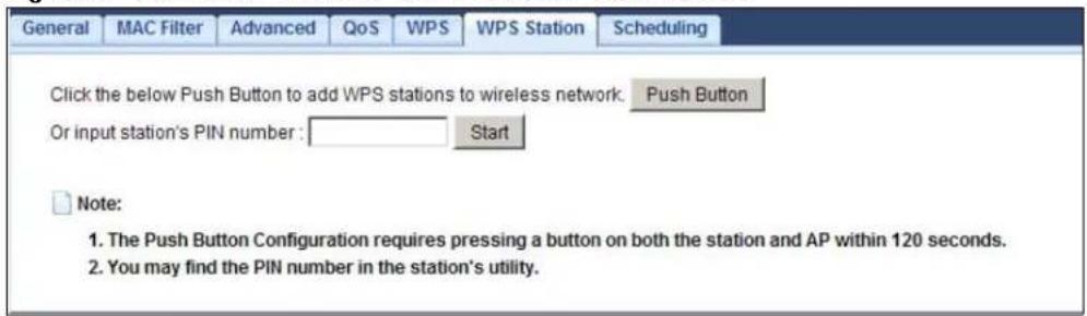 ZYXEL NBG5715 - The WPS Station Screen - 1