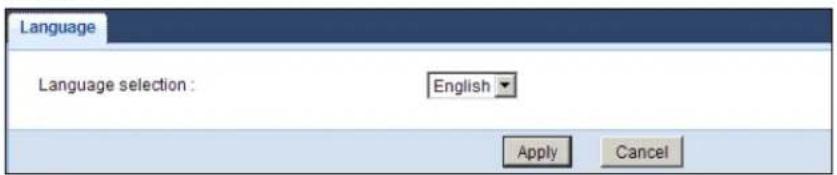 ZYXEL NBG5715 - The Language Screen - 1