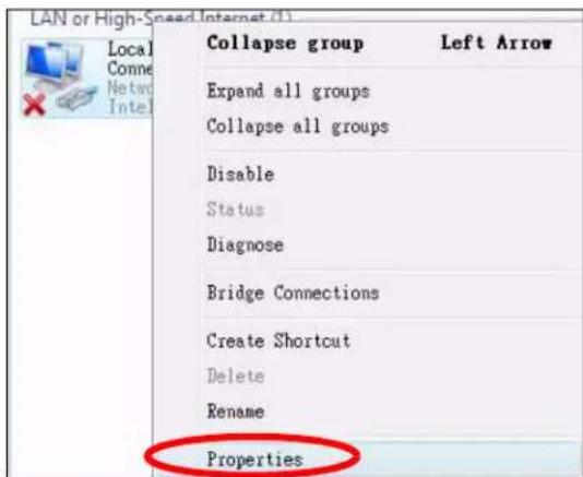 ZYXEL NBG5715 - Right-click Local Area Connection and then select Properties. - 1