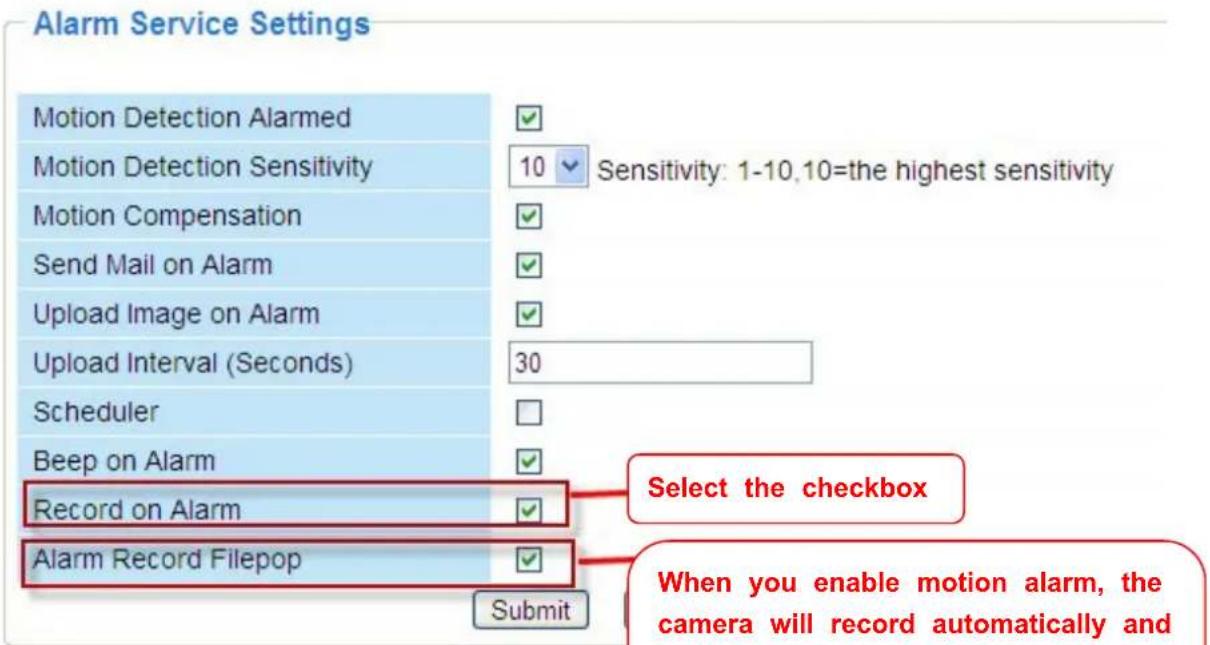 FOSCAM FI8904W - Alarm Service Settings - 2