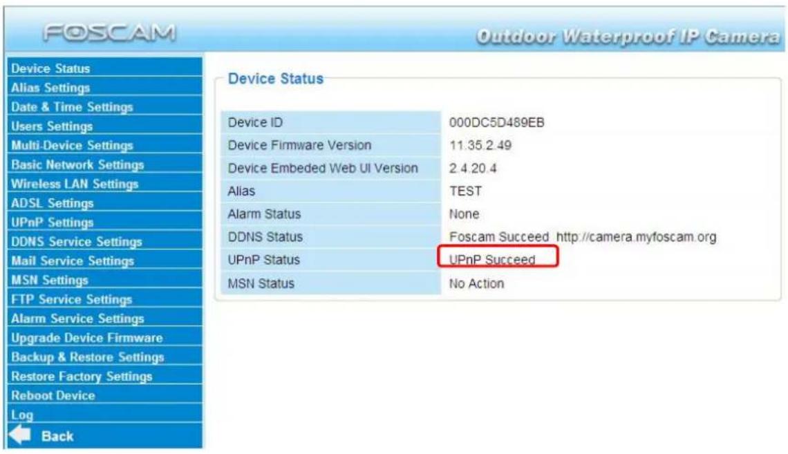 FOSCAM FI8904W - UPnP Settings - 2