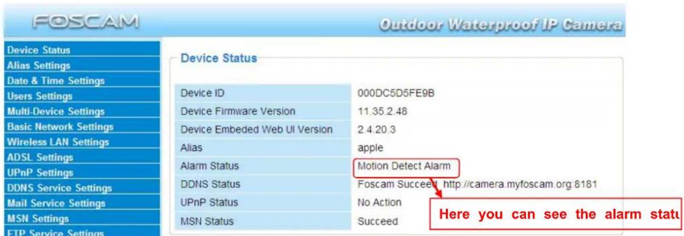 FOSCAM FI8904W - Alarm Service Settings - 2