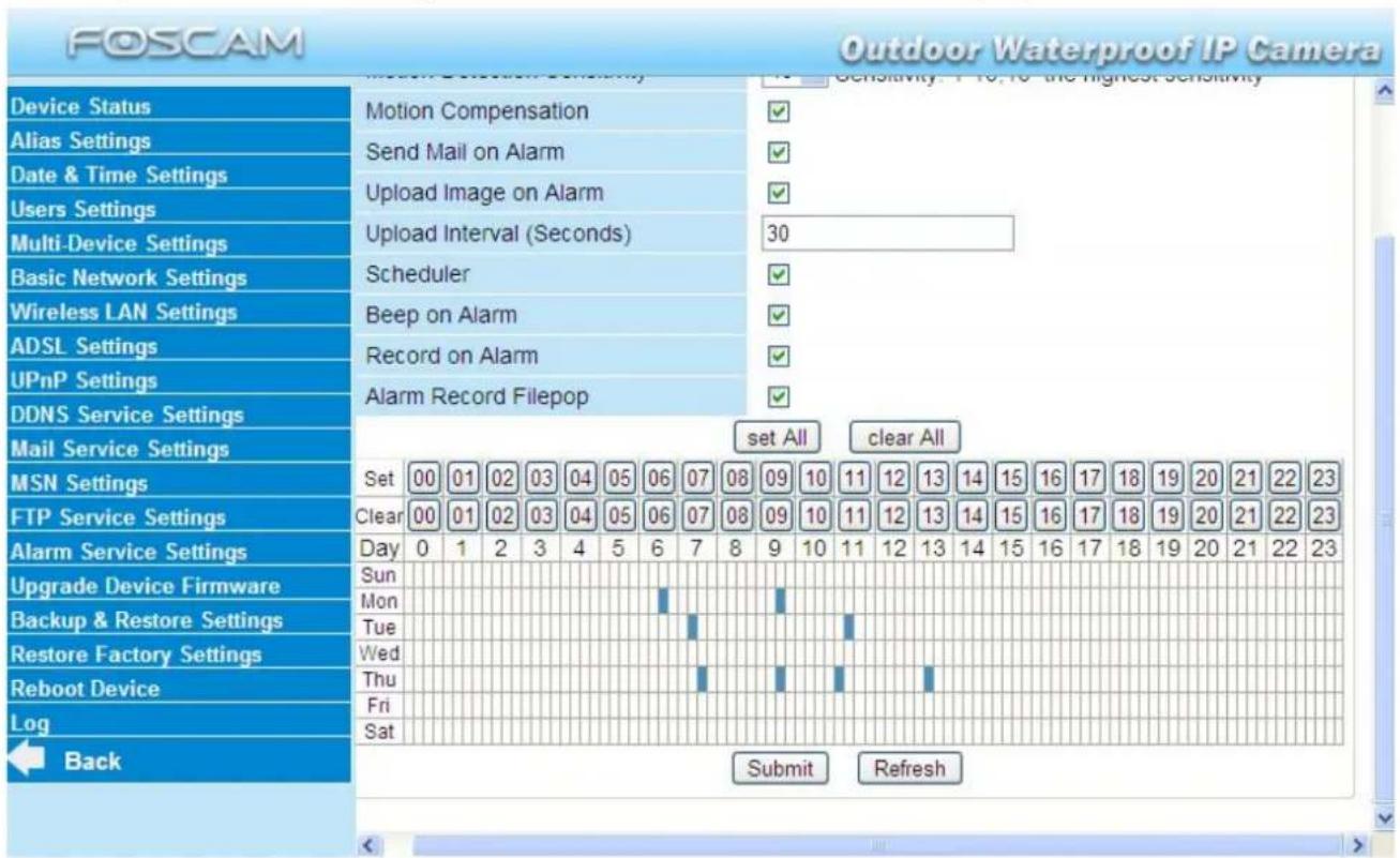 FOSCAM FI8904W - 2) Specify an alarm schedule. - 2