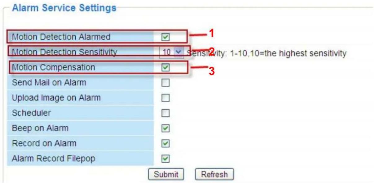 FOSCAM FI8904W - Alarm Service Settings - 1