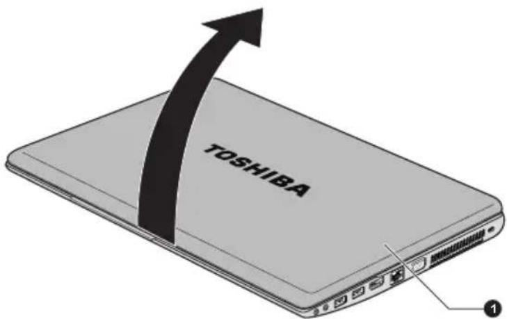 TOSHIBA Satellite C855D-160 - Opening the display - 1
