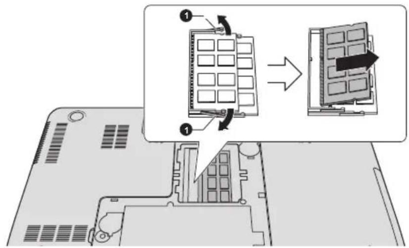TOSHIBA Satellite C855D-160 - Removing a memory module - 2