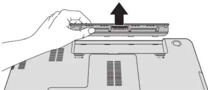 TOSHIBA Satellite C855D-160 - Removing the battery pack - 2