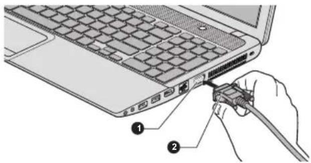 TOSHIBA Satellite C855D-160 - Connecting the monitor cable - 1