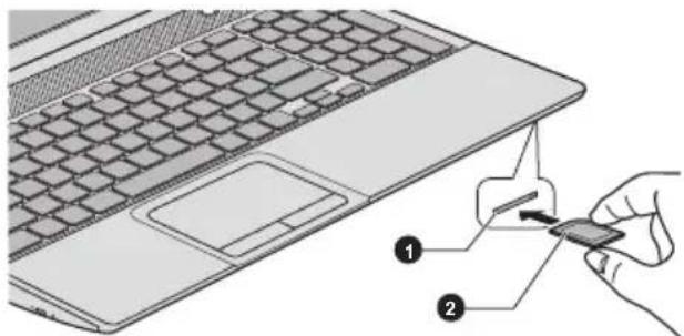 TOSHIBA Satellite C855D-160 - Inserting a memory media - 1