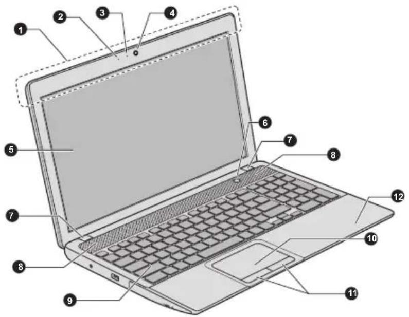 TOSHIBA Satellite C855D-160 - Front with the display open - 1