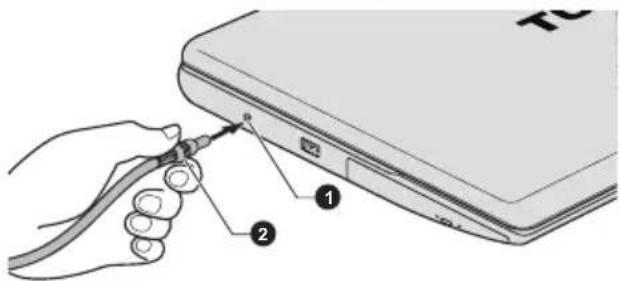 TOSHIBA Satellite C855D-160 - Connect the power cord to the AC adaptor. - 4