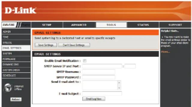 D-LINK DIR-506L - Email Settings - 1