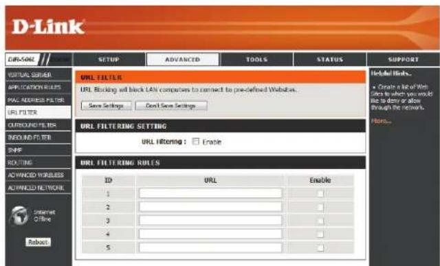 D-LINK DIR-506L - URL Filters - 1