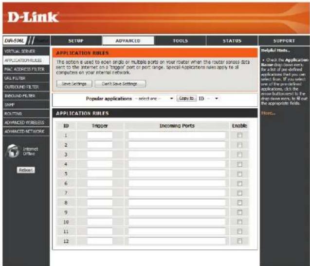 D-LINK DIR-506L - Application Rules - 1