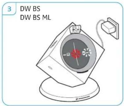 SENNHEISER DW Office - Connecting the base station to the mains power supply - 3