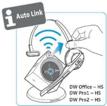 SENNHEISER DW Office - Automatically establishing the wireless link between headset and base station (Auto Link) – DIP switch 4 - 1