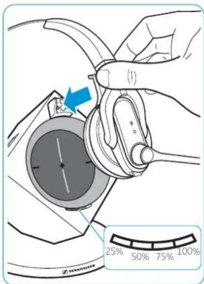 SENNHEISER DW Office - Charging the headset in the base station - 1