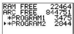 TEXAS INSTRUMENTS TI-84 - Managing Memory and Deleting a Program - 4