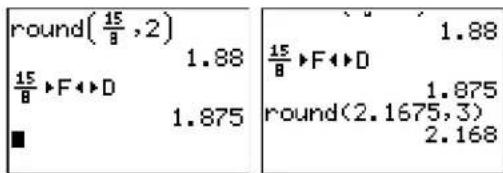 TEXAS INSTRUMENTS TI-84 - round( - 1