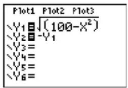 TEXAS INSTRUMENTS TI-84 - Getting Started: Graphing a Circle - 3