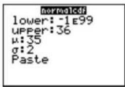 TEXAS INSTRUMENTS TI-84 - normalcdf( - 2