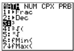 TEXAS INSTRUMENTS TI-84 - Displaying a Menu - 2