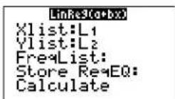 TEXAS INSTRUMENTS TI-84 - LinReg—(a+bx) - 1