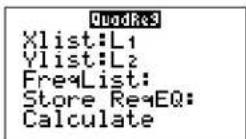 TEXAS INSTRUMENTS TI-84 - QuadReg (ax^2 +bx + c) - 1