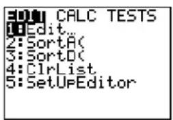 TEXAS INSTRUMENTS TI-84 - Displaying the Stat List Editor - 1