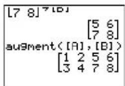 TEXAS INSTRUMENTS TI-84 - augment( - 3