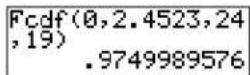 TEXAS INSTRUMENTS TI-84 - Fcdf( - 1
