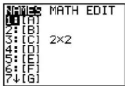 TEXAS INSTRUMENTS TI-84 - Getting Started: Using the MTRX Shortcut Menu - 7