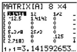 TEXAS INSTRUMENTS TI-84 - Displaying Matrix Elements - 1